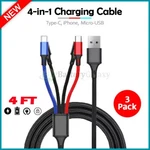 3X Fenzer Multi Charging CABLE,1M Charger Cord Usb 4 Adapter. Fixed Price $12.49.