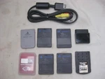Sony Playstation Memory Card Lot SCPH-10020 + Ir Receiver SCPH-10160 Cord. Fixed Price $52.80.