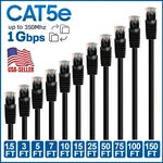 CAT5E Ethernet Cable Lan Network RJ45 Internet Black Xbox Patch Wire Lot. Fixed Price $8.39.