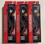 (3) Brand New/oem Audio Video Cables For Sega Genesis. 33 Yrs Old!!. Fixed Price $65.00.