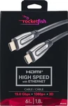 Rocketfish High Speed Hdmi Ft Cable With Ethernet RF-G1167. Fixed Price $8.99.