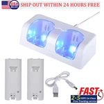 Dual Charger Charging Dock Station + 2 Battery For Wii / Remote Controller. Fixed Price $11.98.