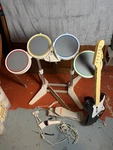 Nintendo Wii Rock Band Bundle White Drums Fender Dongle Guitar Mic Usb Hub. Fixed Price $255.00.