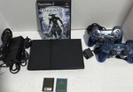Sony Playstation 2 With Controllers, Memory Cards, Darkwatch Game. Fixed Price $150.00.