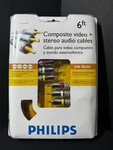 Philips SWV3212W/17 Stereo Audio + Composite Video Cables 6FT 24K Gold New. Fixed Price $9.99.