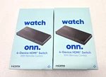 Lot Of 2 Onn. 4-DEVICE Hdmi Switch 10009478 With Remote Control New. Fixed Price $20.10.