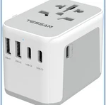 Tessan Universal Travel Adapter, International Power 5.6A 3 Usb C 2. Fixed Price $12.99.