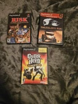 Playstation PS2 Game Lot Risk Global Domination Smuggler's Run Guitar Hero Wt. Fixed Price $26.00.