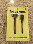 Hdmi Multi Connector Cable Mini/micro 6 Feet 1080P. Fixed Price $8.75.