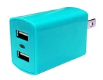 Dual Usb 2.1A Travel Wall Charger Adapter - Blue. Fixed Price $9.53.