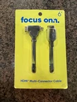 Focus Hdmi Multi Connector Cable 6' New Black Webcam 1080P. Fixed Price $8.50.
