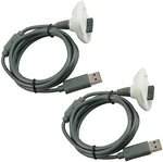 2 Pack Of White Usb Charging Cables Cords For Xbox 360 Wireless Game Controllers. Fixed Price $12.66.