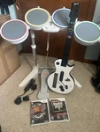Nintendo Wii Rock Band Set W/ Wired Drums, Guitar, Microphone, Games - Tested!. Fixed Price $265.00.