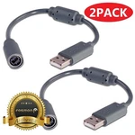 2X Dongle Usb Breakaway Cable Cord Adapter For Xbox 360 Pc Wired Controller Plug. Fixed Price $7.99.
