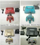 Upgraded N64 Console Choose Color Official Nintendo Remotes 100% Authentic. Fixed Price $129.99.