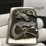 Zippo Dragon 3D Metal 2 Sides Processing Silver Nickel Antique Lighter Swarovski. Fixed Price $118.90.