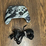 Xbox One Wired Controller Power Camo (with Usb Cord) Tested-gray/black. Fixed Price $18.00.