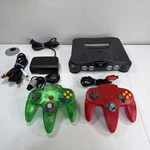 Nintendo 64 Console With Green & Red Controllers, Av Power Cables Tested. Fixed Price $79.99.