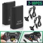 2-10PCS 4800MAH Rechargeable Battery Usb Charger Cable For Xbox 360 Controller. Fixed Price $13.89.