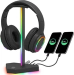 Rgb Headphones Stand With 1 Usb-c Data Transmission& 3 Type-c Charging Port, .... Fixed Price $25.99.