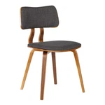 Armen Living Jaguar Dining Chair Charcoal Fabric And Walnut Kitchen. Fixed Price $137.39.