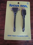 100029476 Focus Hdmi Multi-connector Cable 6' New In Package. Fixed Price $10.99.