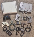 Large Game Console, Controller, & Cable Lot Sony Playstation PS1 Xbox 360!!!. Fixed Price $75.00.