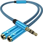 Headset Splitter Adapter,braided Extension Cable Audio Stereo Y Blue. Fixed Price $9.11.