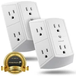 Fosmon X2 Etl Listed 3 Sided Grounded Indoor Wall Tap Adapter 6 Outlet Ac Plug. Fixed Price $20.99.