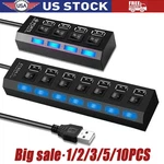 Usb Hub 7 Port On/off Switch High Speed Splitter Ac Adapter Cable Pc Laptop Lot. Fixed Price $43.47.