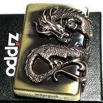 Zippo Dragon Metal 2 Sides 3D Processing Antique Gold Brass Lighter Swarovski. Fixed Price $113.25.