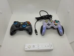 Lot Of 3 Gaming Controllers Xbox Wii Game Cube Untested. Sold For Parts May Work. Fixed Price $19.99.