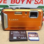 Panasonic DMC-TS25 Waterproof Digital Camera Orange W/ Bttry & 4GB Card Used. Fixed Price $59.50.