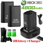 2 Battery Pack & Charger Dock For Microsoft Xbox 360 Wireless Controller Black. Fixed Price $15.99.