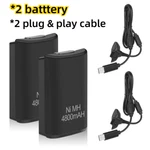 2 Rechargeable Battery Pack Charger Cable Dock For Xbox 360 Wireless Controller. Fixed Price $13.99.