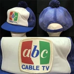 Vtg Abc Cable Tv Mesh Trucker Snapback Hat Pom Short Bill Alberta Patch Logo Cap. Fixed Price $34.99.