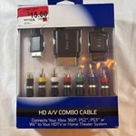 Combo Cable For Xbox 360, PS2, PS3, Wii To Hdtv Onn A/v Entertainment Theater. Fixed Price $6.67.