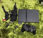 Sony Playstation Slim Black PS2 - Oem Controller And (kind Of Works). Fixed Price $70.00.
