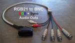 Wookieewin Female RGB21 To 4 Bnc + Audio Cable Sony Pvm Japanese JP21. Fixed Price $34.99.