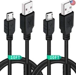 50 Pcs- 2 Pack 10FT PS4 Controller Charger Charging Cable Wholesale. Fixed Price $175.00.