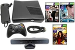 Xbox 360 Slim 4GB Black System Console Bundle Kit + Kinect Sensor Games Ufc. Fixed Price $199.45.