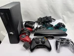 Tested Xbox 360 Slim Console Bundle W/ Kinect & Controllers - Sony PS2 Style. Fixed Price $135.00.